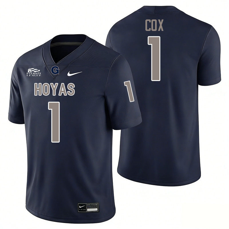 Georgetown Hoyas #1 Bryce Cox College Football Jerseys,Uniforms-Navy